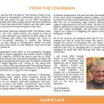 Chairman’s Report from the Harbour Project Annual Report 2023-2024, discussing organisational changes, policy challenges, and strategic goals.