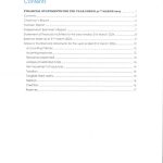Table of Contents for the Harbour Project Financial Statements for the year ending 31st March 2024, outlining key reports and financial summaries